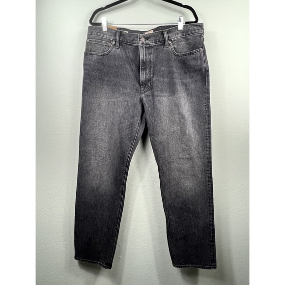 NWT J. Crew MENS Classic Straight‎ Leg Jeans 36x32 Faded Black 100% Cotton